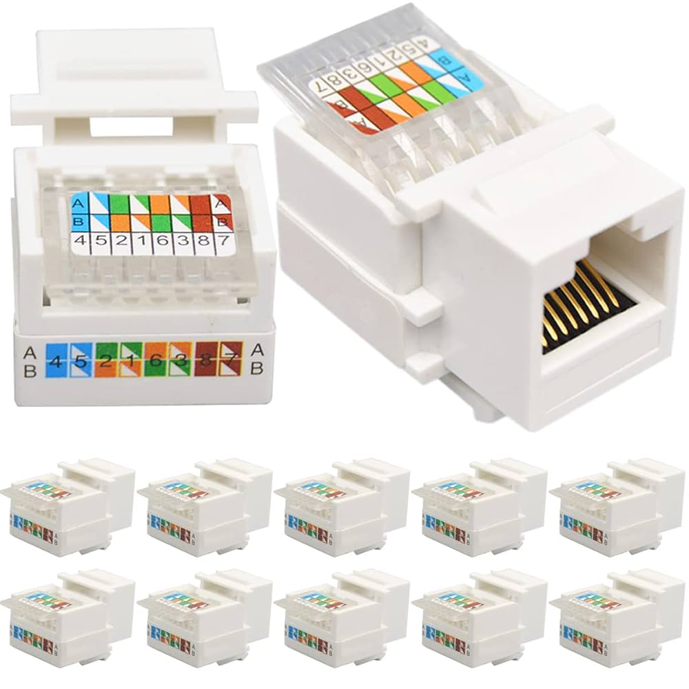 Amazon.co.jp: Xiatiaosann RJ45 Cat6 Keystone Jack, 10pcs